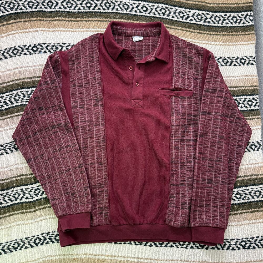 Men's Vintage 90's Casual Joe Red Collared Pullover Sweater Sweatshirt Sz XL VTG